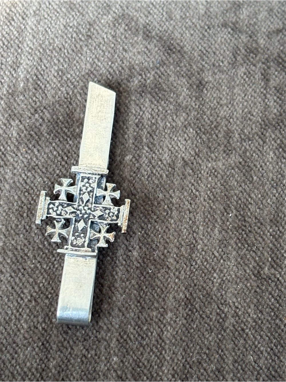 1950’s Vintage .950 Sterling Silver Maltese Cross Tie Bar Clip